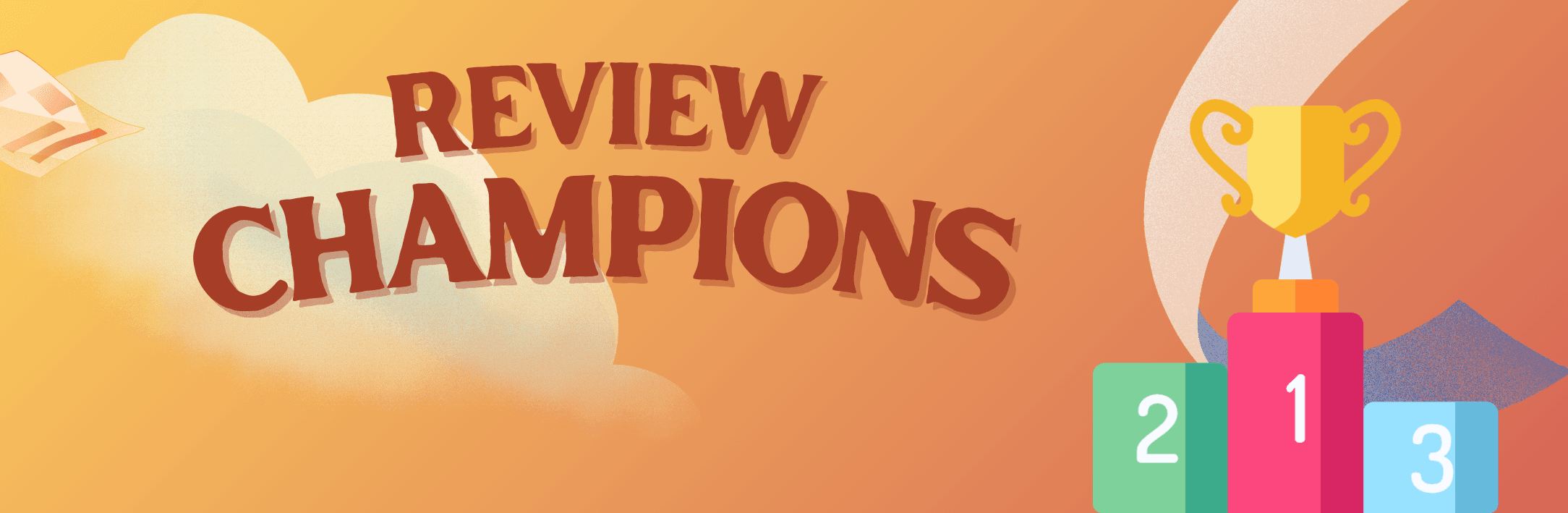 Review Champions banner for large screens